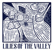 Flowers lilies of the valley, drawing in engraved, graphics style.