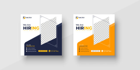 Wall Mural - We are hiring job vacancy social media post or square web banner template