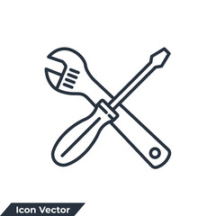 tools icon logo vector illustration. Setting symbol template for graphic and web design collection