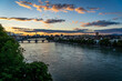 Basel Rhein Sonnenuntergang