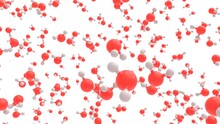 Water Molecule 3d Representation, Water Vapor Animation. Can Be Used To Represent Chemistry Research, Brownian Motion Or Biotechnology	