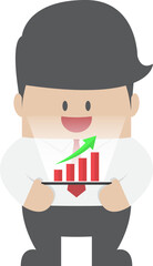 Wall Mural - Businessman with growth graph on a tablet, VECTOR, EPS10