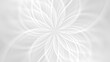 White abstract geometric flower wallpaper background. Elegant minimal subtle light grey shadow sacred geometry mandala packaging or display backdrop. Technology or luxury concept 3D fractal rendering.