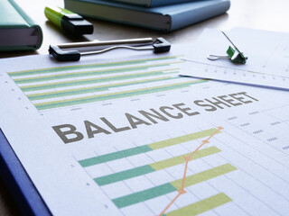 Wall Mural - Balance Sheet is shown using the text