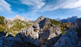 Fototapeta Mapy - Autumn Dolomites mountain rocky view, Sudtirol, Italy