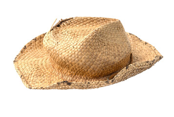 straw hat old isolated