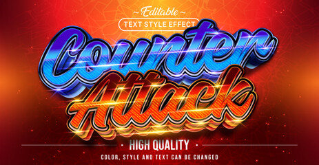 Editable text style effect - Counter Attack text style theme.