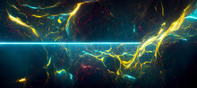 Modern Futuristic Neon Abstract Background Digital Art Illustration Painting Hyper Realistic