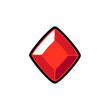 Isolated flat ruby gem icon for game, interface, sticker, app. The sign in a cartoon style for match 3. The sprite can be used like a craft element in hyper casual mobile game