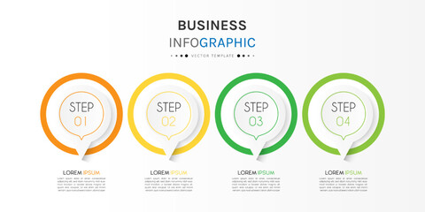 Wall Mural - Business info graphic with step. Template vector design