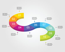 Timeline Graph Chart Template For Infographic For Presentation For 10 Element