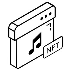 Wall Mural - a nft music line isometric icon
