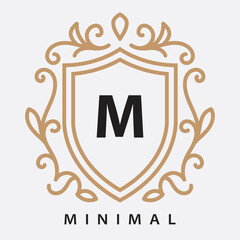 Wall Mural - modern monogram shields badges