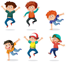 Poster - Happy children dancing set