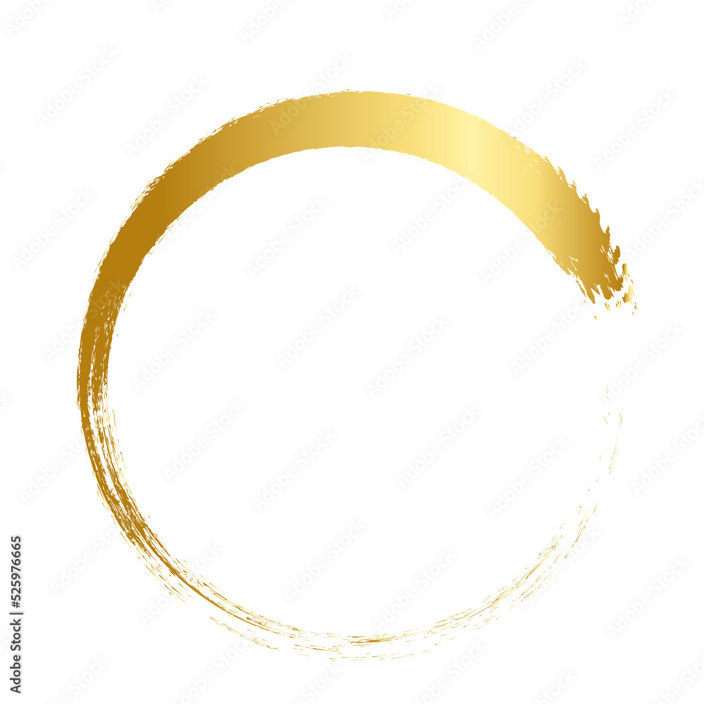 Brush stroke and gold circle element Stock Photo | Adobe Stock