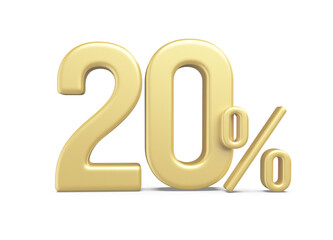 Sale 20 percent off number gold