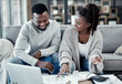 © Nicholas Felix/peopleimages.com - Finance, home budget and financial planning with a couple working on a laptop looking happy about savings, investment and mortgage insurance. Boyfriend and girlfriend calculating tax or future income