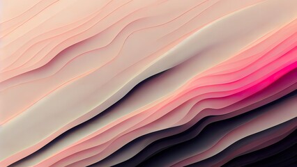Wall Mural - Pastel pink purple abstract wallpaper. Pattern or colorful textures. Wave illustration. Modern, light, elegant backdrop. Simple and smooth 3d render. Aesthetic design. Silk fabric. Wave of satin.