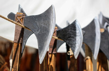 Sharp Metal Axes On The Counter