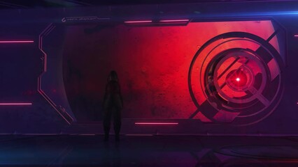 Wall Mural - on board a spaceship in mars orbit, 3d render