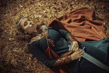 Poster - sleeping medieval princess