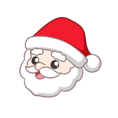 Wall Mural - Happy Santa Claus head cartoon illustration