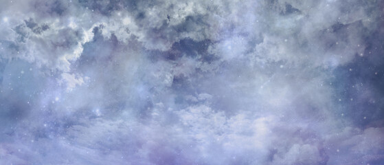 celestial heavens above concept background banner - beautiful blue light filled heavenly ethereal cl