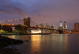 Fototapeta  - Brooklyn bridge and NYC skyline, New York City, USA