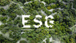 ESG cloud icon green earth concept for environment Society and Governance sustainable environmental concept of the world high angle view of natural environment