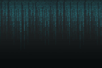 Binary code abstract technology. Wallpaper of binay data falling from top. Lost data. Movement. Safe digital data concept.