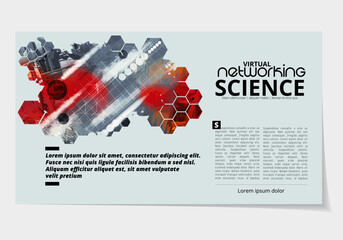 Canvas Print - Elegant layout for business presentation with technology and science background, vector illustartion