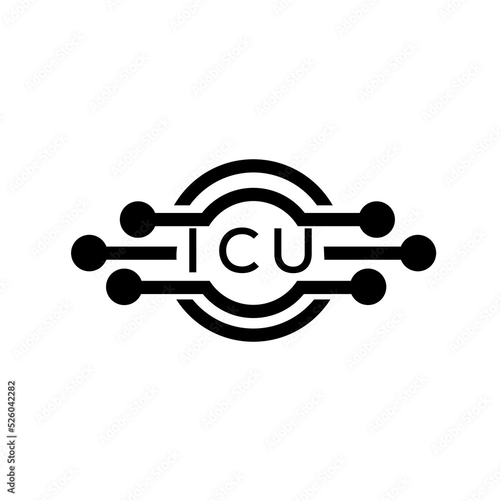 ICU letter logo. ICU best white background vector image. ICU Monogram ...
