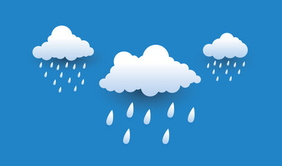 Wall Mural - heavy rain in dark sky, rainy season.