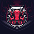 Kraken Mascot Esport Logo Design Illustration For Gaming Club