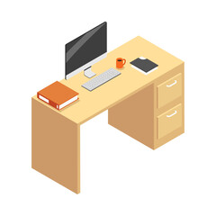 Wall Mural - Isometric Desk Illustration