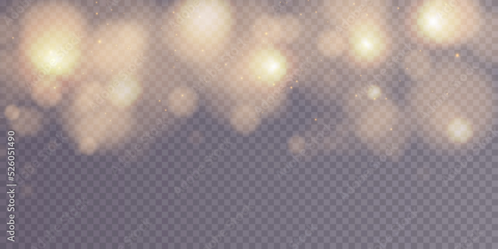 Shining bokeh isolated on transparent background. Light isolated lights ...