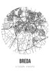 Abstract street map of Breda located in Noord-Brabant municipality of Breda. City map with lines