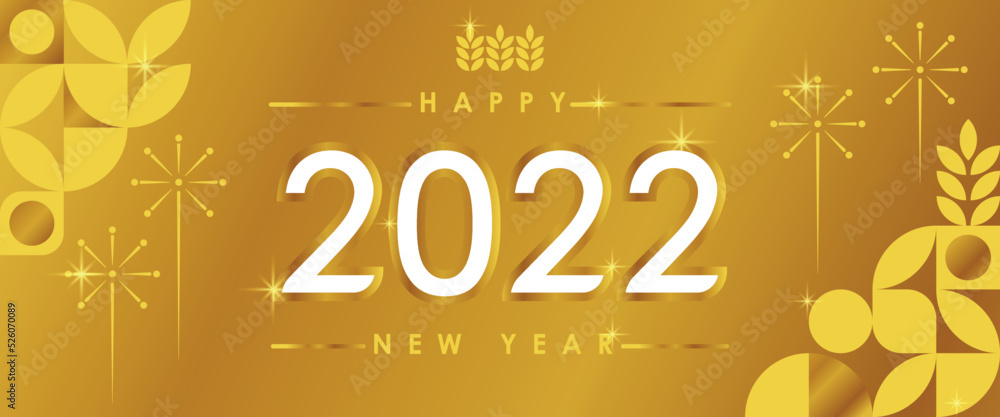 New Year Gold Background Banner 2022 Template Stock Vector | Adobe Stock
