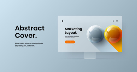 Wall Mural - isolated computer display mockup presentation layout. minimalistic site vector design concept.
