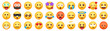 © stas111 - Emoticon smile icons. Cartoon emoji set. Vector emoticon set
