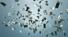 Money Falling - One Hundred US Dollar Bills