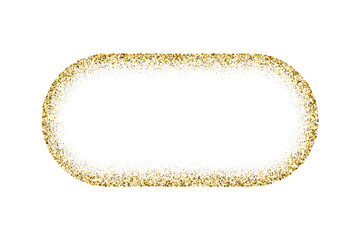 Wall Mural - oval gold frame from glitters with bright glow light effect vector illustration. abstract golden ell