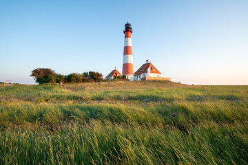 Wall Mural - westerheversand lighthouse in autumn, westerhever, nordfriesland, schleswig-holstein, germany