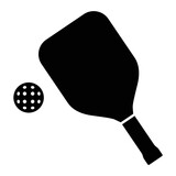 Fototapeta Boho - Pickleball paddle with ball flat vector icon for sports apps and websites