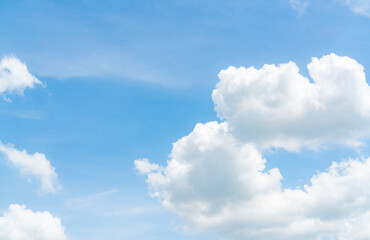 Wall Mural - beautiful blue sky and white cumulus clouds abstract background. cloudscape background. blue sky and