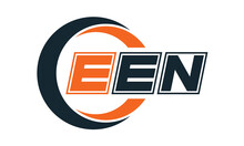 EEN Three-letter Circle Logo Design. Custom Font Logo Vector Template | Abstract Logo | Word Mark Logo | Letter Mark Logo | Business Logo | Minimalist Logo | Font Logo |