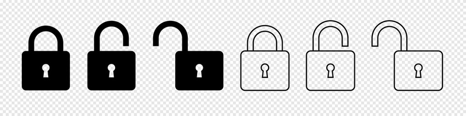 Lock icon set simple design
