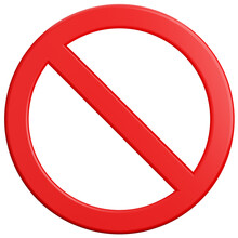 Do Not Enter Sign Prohibited On Transparent Background. 3D Illustration