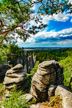 Czech Sandstone Tower City, Rocks In The Forest View, Hiking, Climbing, česká Krajina A Výhled  Prachovské Skály, Czech Landscape