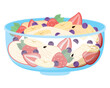 bowl with fruits and yogurt